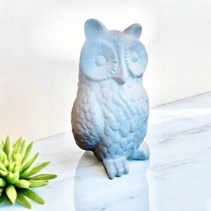 Studio Decor Blue Owl Sculpture Art Piece